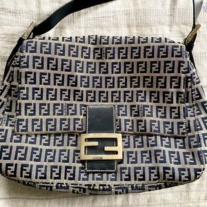 Authentic FENDI Canvas Mono Zucca Mama Baguette